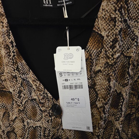 Zara Snakeskin Print Dress-Size Small - Picture 1 of 4